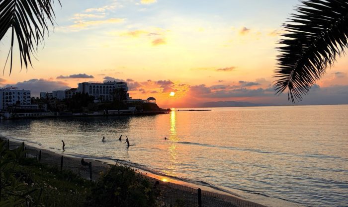 Sunset over Ladies Beach (Kadınlar Denizi) in Kuşadası